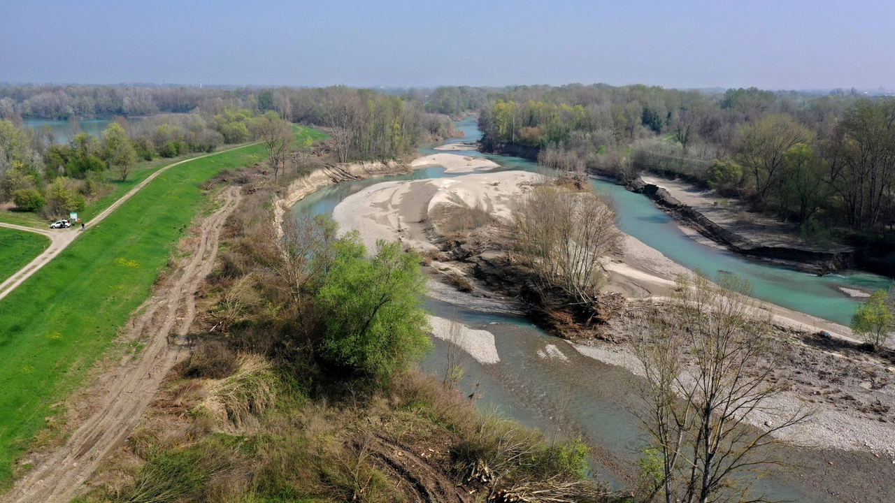 Un'immagine aerea del fiume Secchia