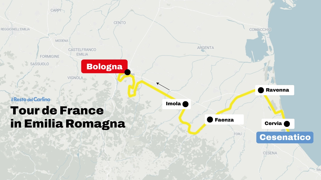 La tappa 2 del Tour de France: il percorso da Cesenatico a Bologna