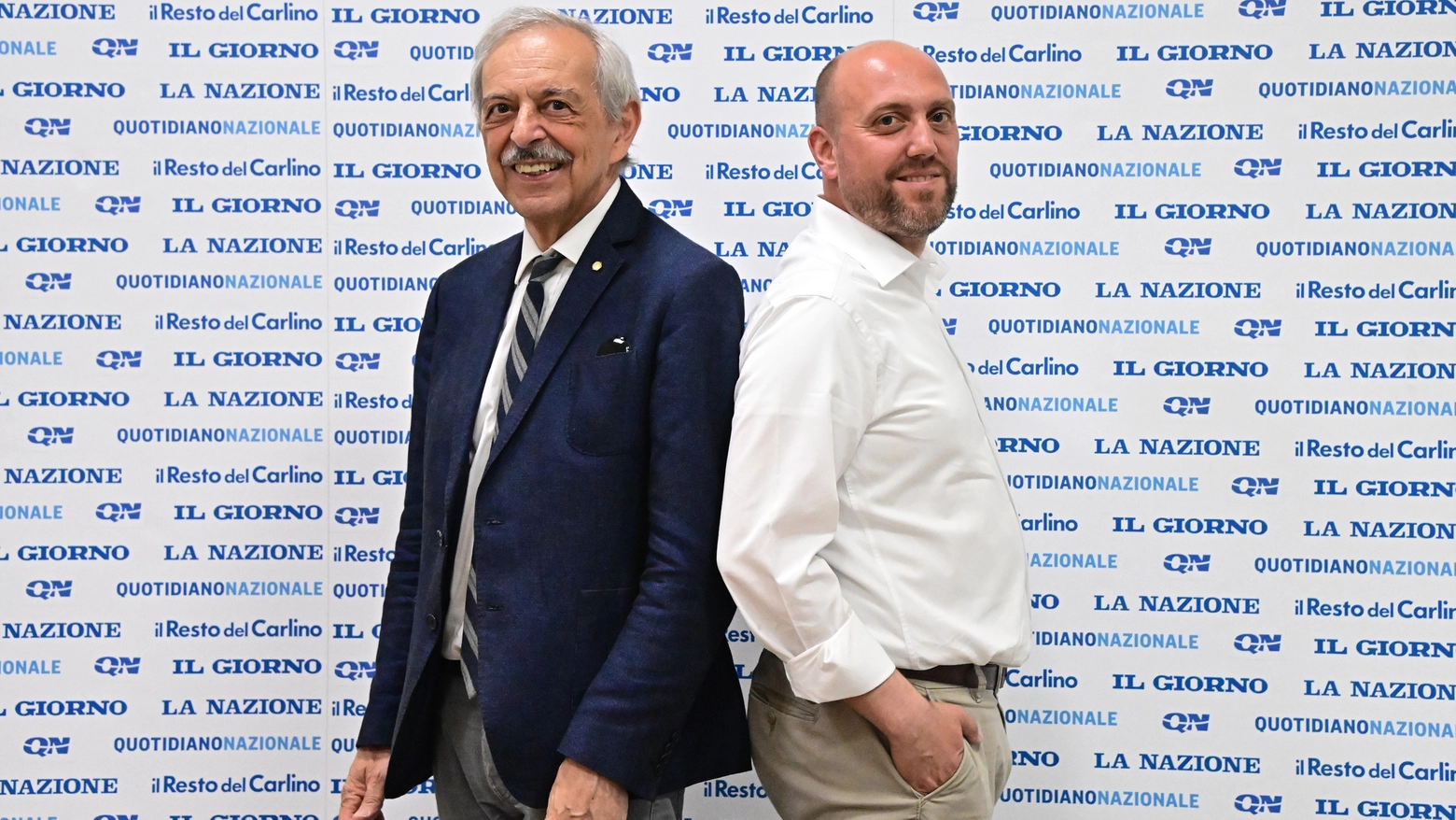 Da sinistra il candidato civico Dario Braga, ex prorettore dell’Alma Mater e Matteo Ruggeri, sostenuto da centrosinistra, Pd e M5S