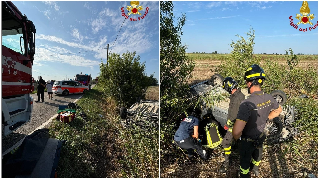 Con l'auto nel canale: grave incidente a Baricella, la confine tra la provincia di Bologna e quella di Ferrara