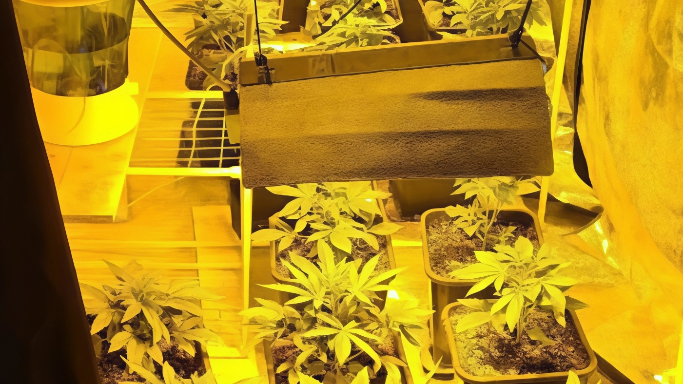 Serra nell’autorimessa per coltivare marijuana