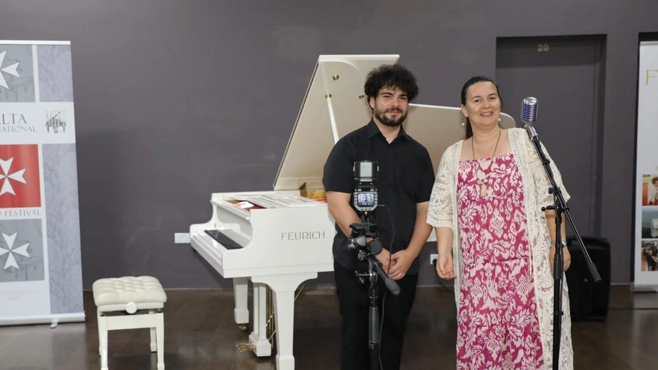 Nicolò Giuliano Tuccia con Milica Lawrence al ’Malta International Piano Festval’