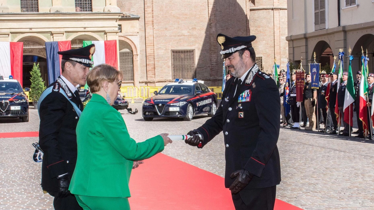 Il comandante provinciale Andrea Milani, durante la celebrazione del 210° anniversario dell'Arma.