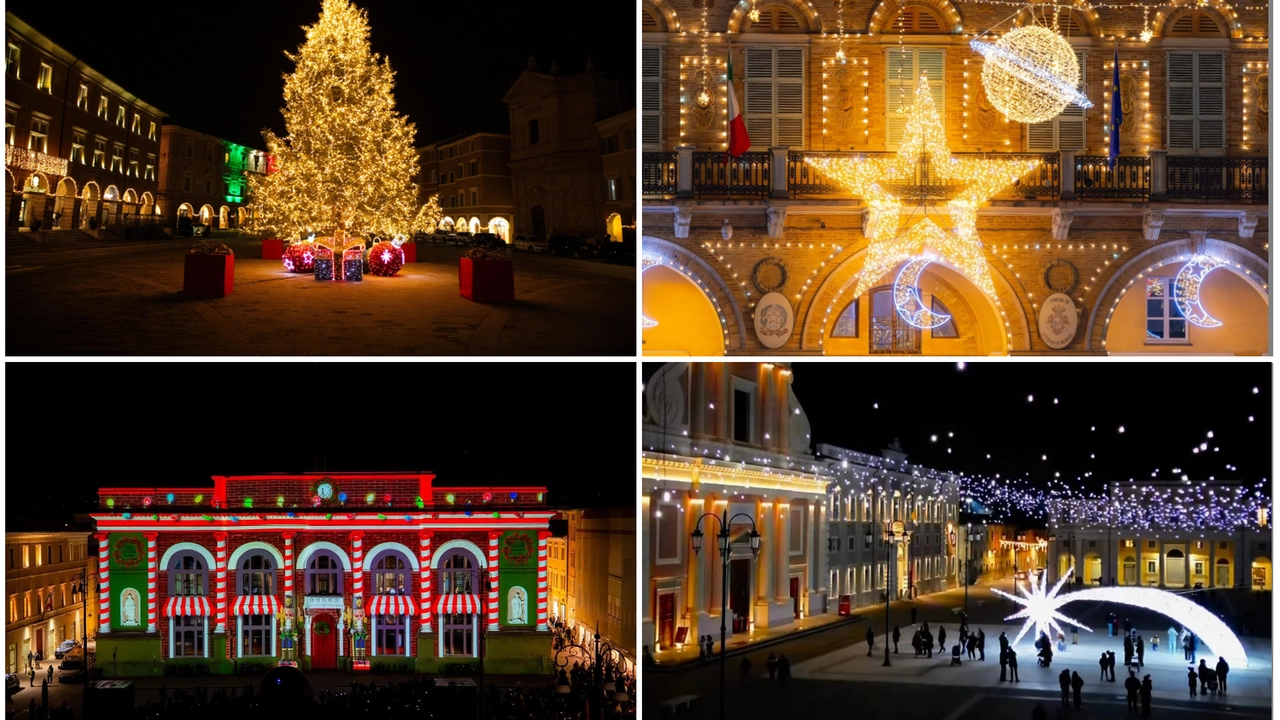 Le luminarie nelle Marche, le città si vestono di magia per le feste natalizie: l'album delle foto più belle