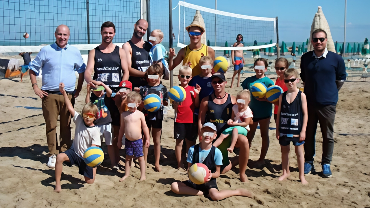 Delegazione di atleti boemi pratica beach volley a Lido di Fermo per due settimane. Collaborazione con la città e ringraziamenti a operatori locali.