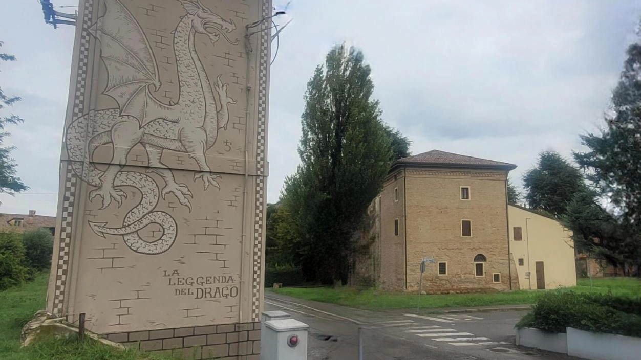 Il murales del Drago realizzato qualche tempo fa a Bubano