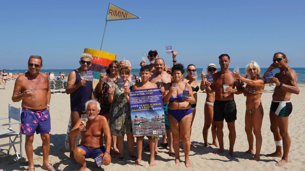 Il brindisi al bagno Tiki 26 di Rimini