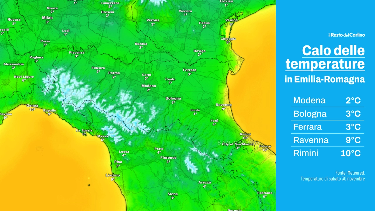 Temperature in calo sabato e domenica, con gelate nella notte in Emilia Romagna