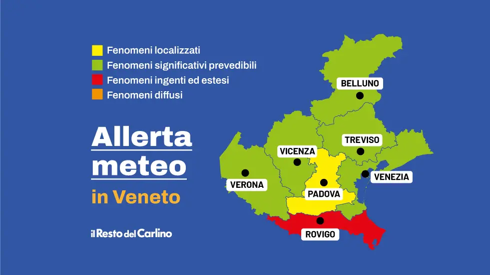 Arriva la piena del Po, scatta l’allerta rossa in Veneto