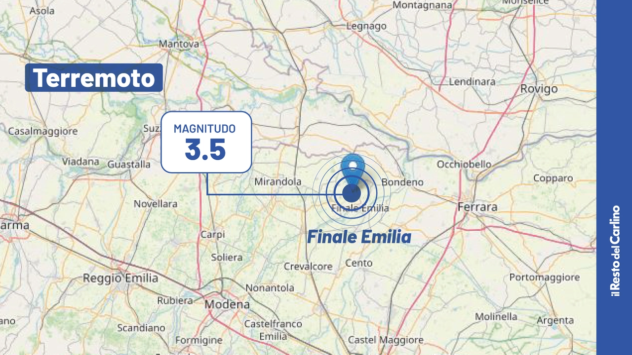 Scossa di terremoto di 3.5 a Finale Emilia mercoledì 15 gennaio 2025