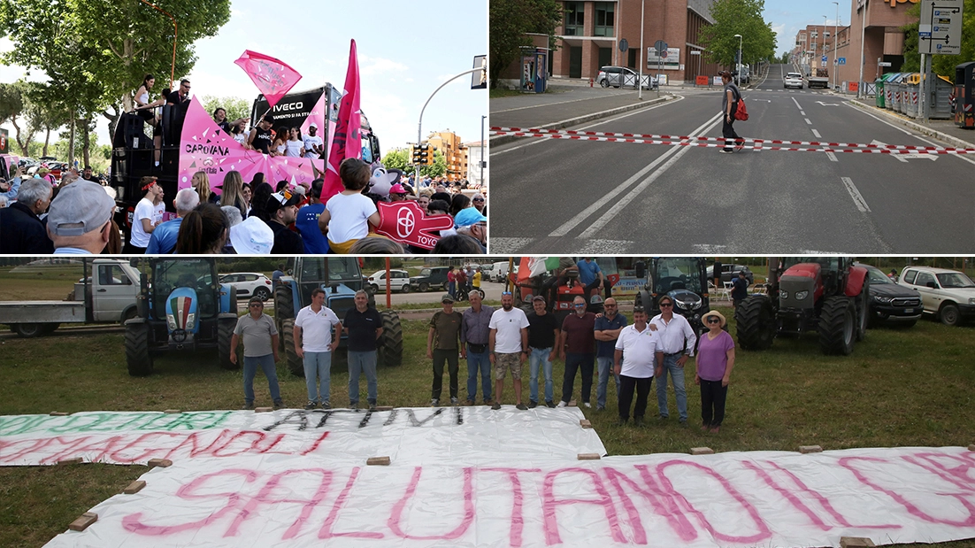 Le immagini della giornata in maglia rosa di Cesena tra feste e strade chiuse