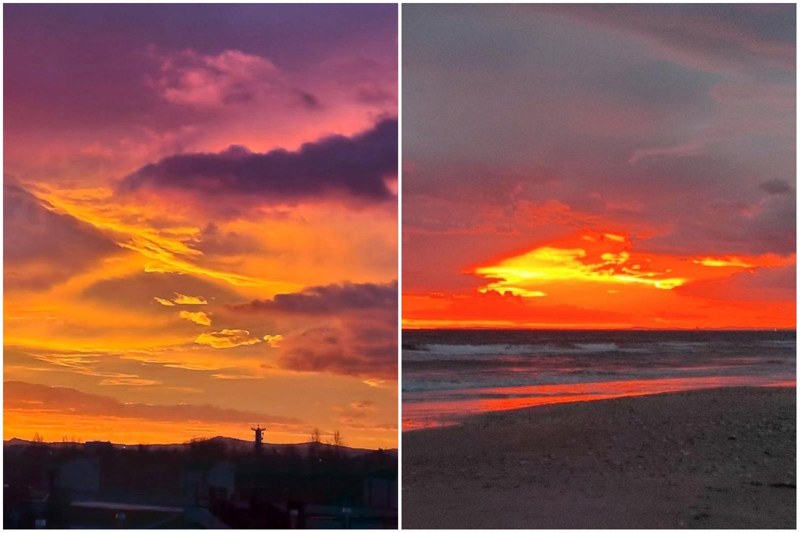 L’alba infuocata in Romagna accende i cieli della riviera: le foto mozzafiato