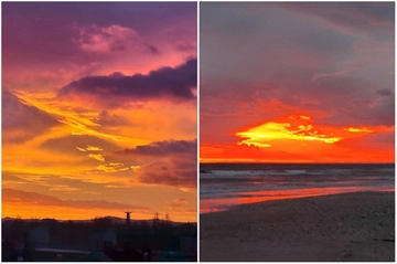 L’alba infuocata in Romagna accende i cieli della riviera: le foto mozzafiato