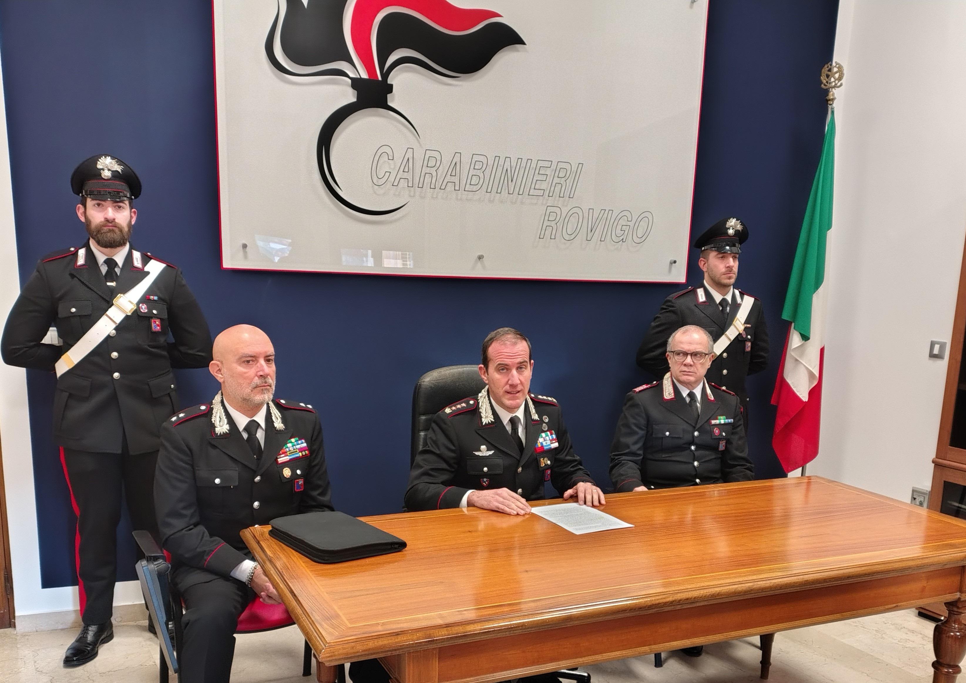 Il 2024 dei carabinieri di Rovigo: oltre 1.300 denunciati e 70 arresti