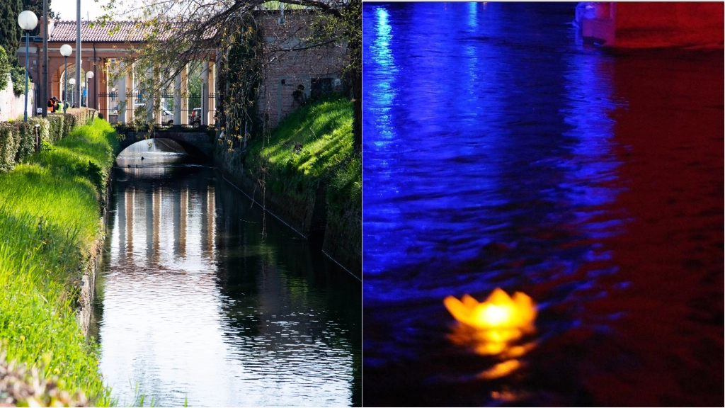 Il canale di Reno si illumina di rosso e blu per la nona edizione di Notte Blu