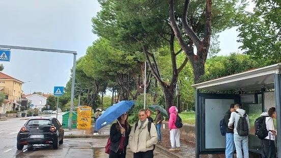 La studentessa Susy Antoniozzi alla fermata dell’autobus in via Guido D’Arezzo