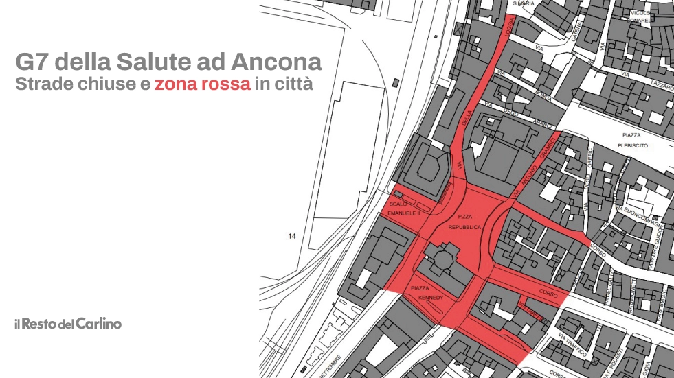 G7 Salute: la mappa della zona rossa ad Ancona per giovedì 10 ottobre, quando ci sarà il clou dell'evento