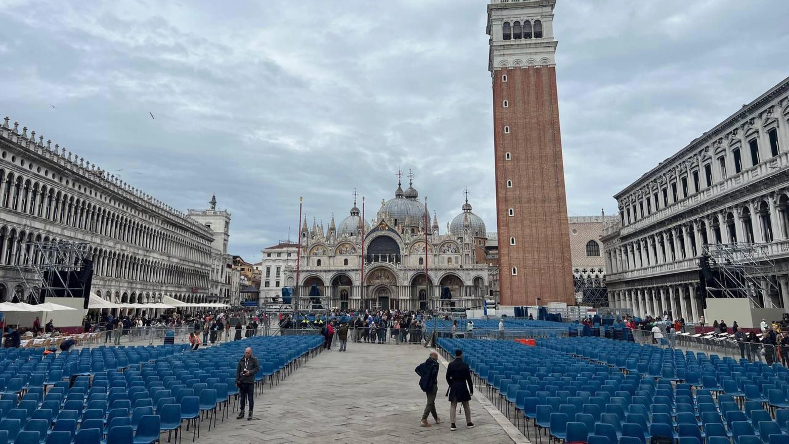 Papa a Venezia: l'allestimento in piazza San Marco