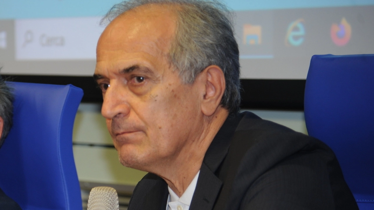 Gian Luca Zattini all’annuncio della malattia in una conferenza stampa in ospedale