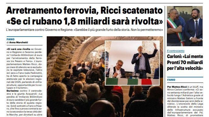 Addio arretramento della ferrovia. Minardi: "Scippo da 1,8 miliardi"