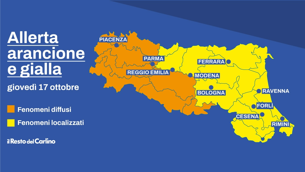 Allerta meteo del 17 ottobre in Emilia Romagna