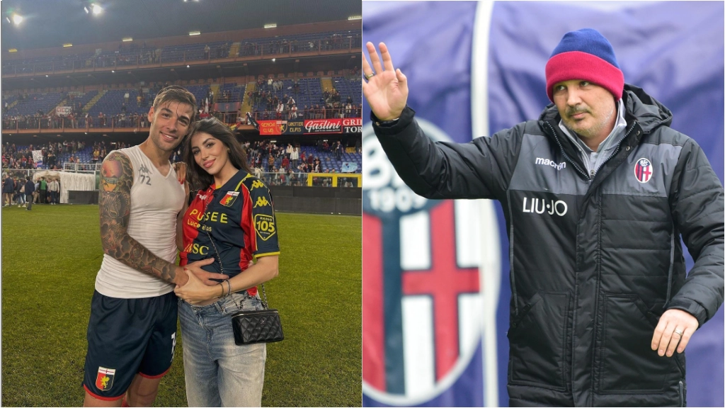 A sinistra, Virginia Mihajlovic insieme al calciatore del Genoa Alessandro Vogliacco (foto da Instagram); a destra, Sinisa Mihajlovic (FotoSchicchi)