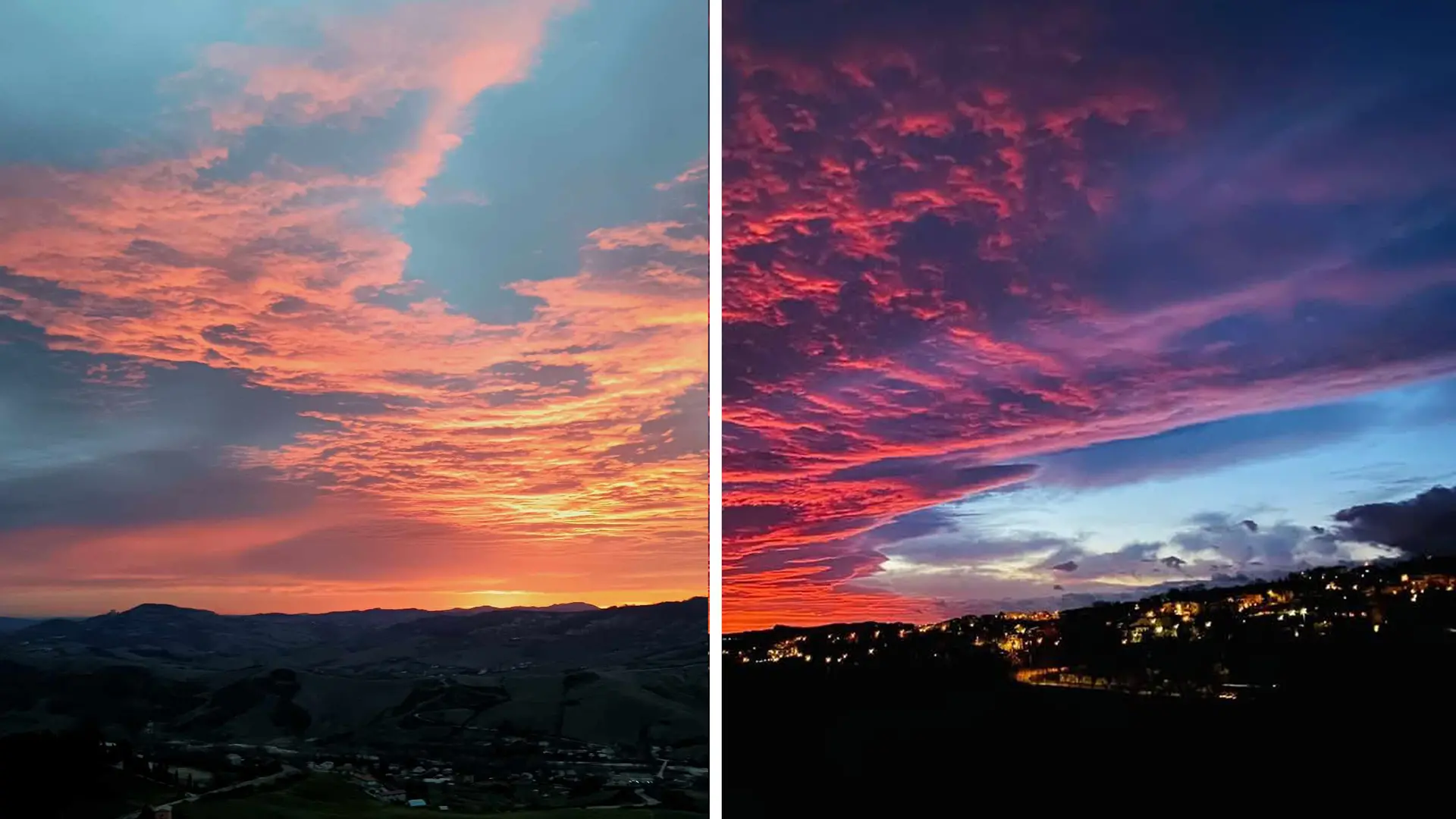 In Emilia Romagna il cielo si colora: le foto dell