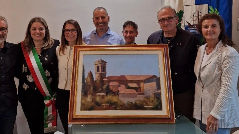 Un quadro in ricordo del padre Mauro Cangialeoni