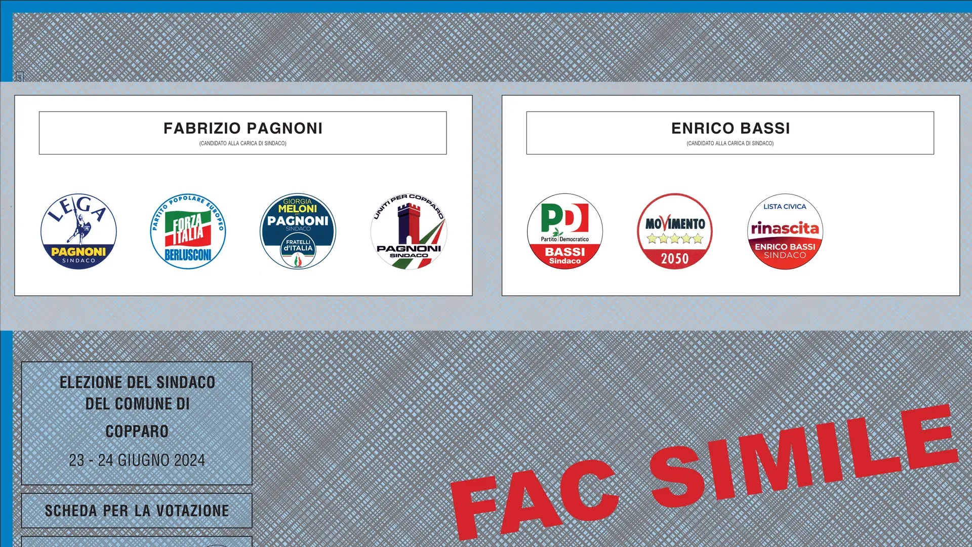 Ballottaggio a Copparo e Tresignana, candidati e fac simile scheda: la guida