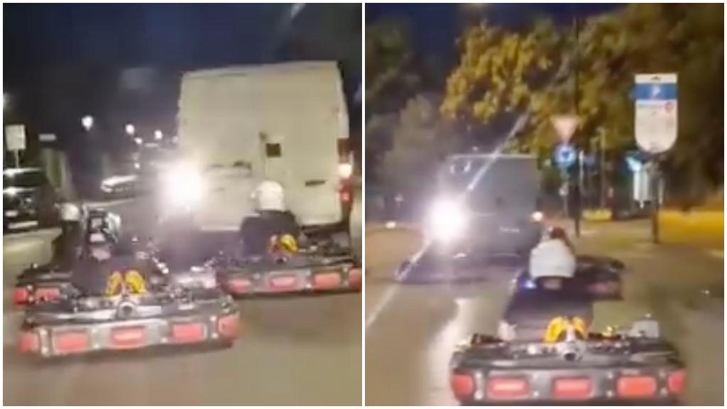 Rubano i go kart e sfrecciano sulle strade di Rimini: il video