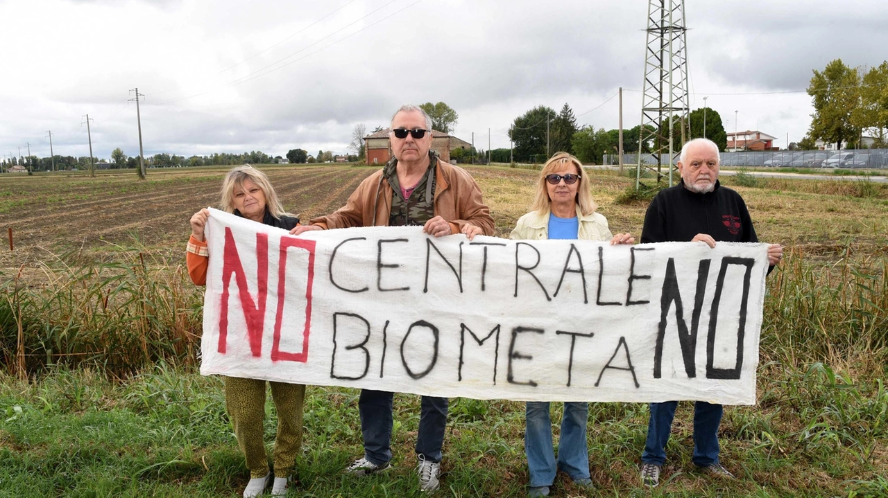 Una delle proteste dei residenti della frazione contro la realizzazione di una centrale biometano a Gaibanella