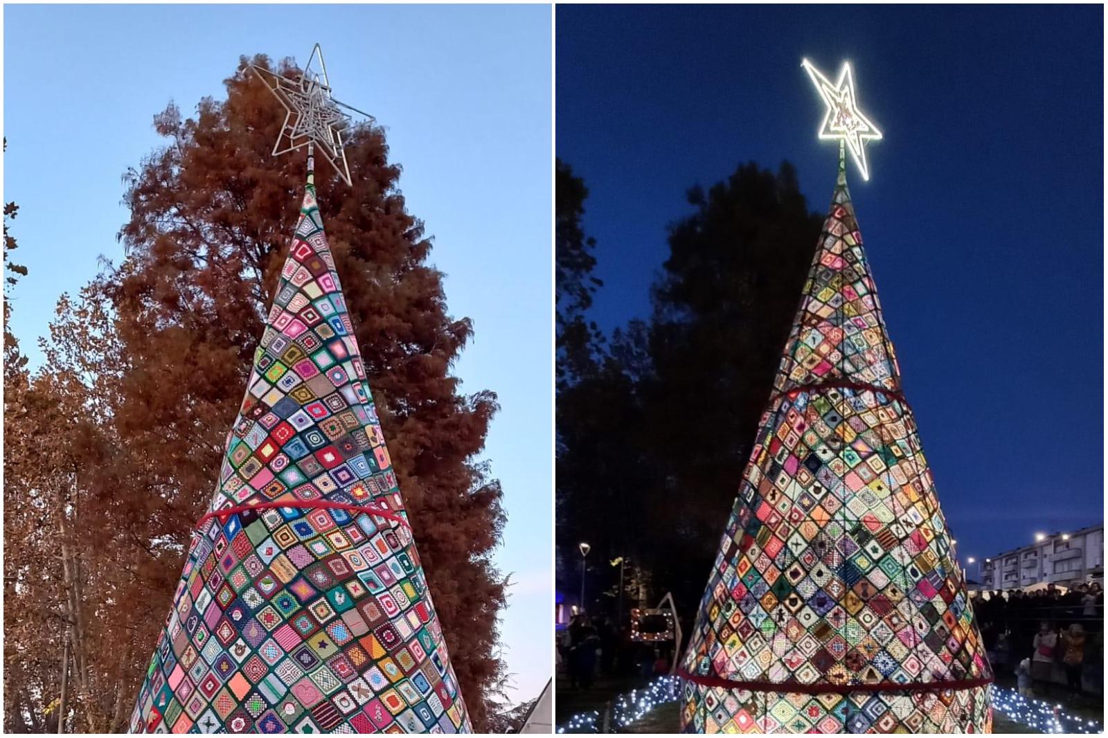 L’Albero di Natale all’uncinetto di San Prospero: è alto oltre 9 metri