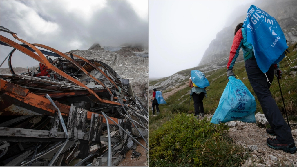 'Carovana dei ghiaccia 2024': i volontari hanno recuperato rifiuti sulla Marmolada