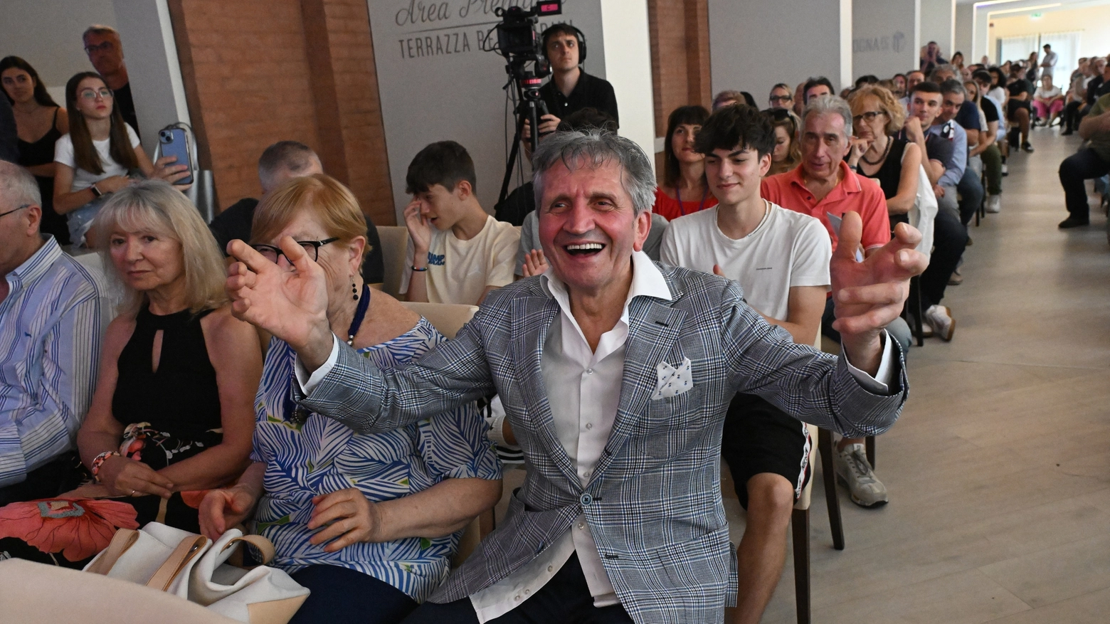 La felicità di Nerio Risi all'annuncio della vittoria del contest (foto Schicchi)