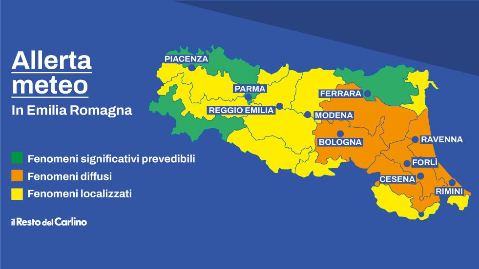 Neve e temporali, continua l’allerta arancione in Emilia Romagna: occhio ai fiumi