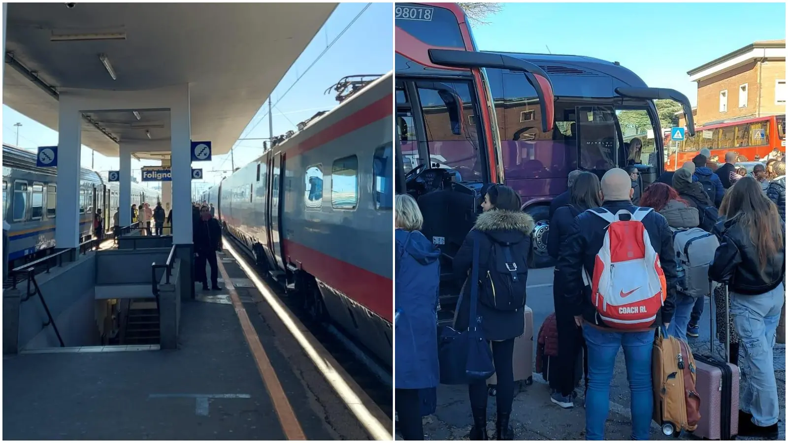 Treno partito da Falconara e bloccato per ore a Foligno, tensione e rabbia tra i passeggeri