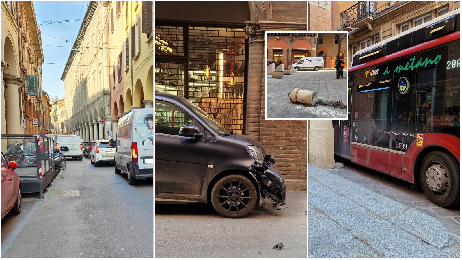 Traffico in tilt in centro a Bologna, ingorgo e danni: cos’è successo