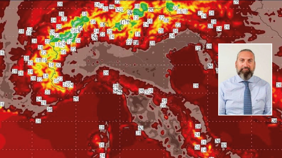 Il primo settembre via all'autunno meteorologico: record di caldo per il mese soprattutto nel Nord-est della penisola e in Emilia Romagna. Nel tondo il tecnico meteorologo Ampro Roberto Nanni