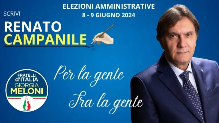 Renato Campanile nella bufera: è accusato di aver condiviso un’immagine di Mussolini. Rischia l’espulsione da FdI