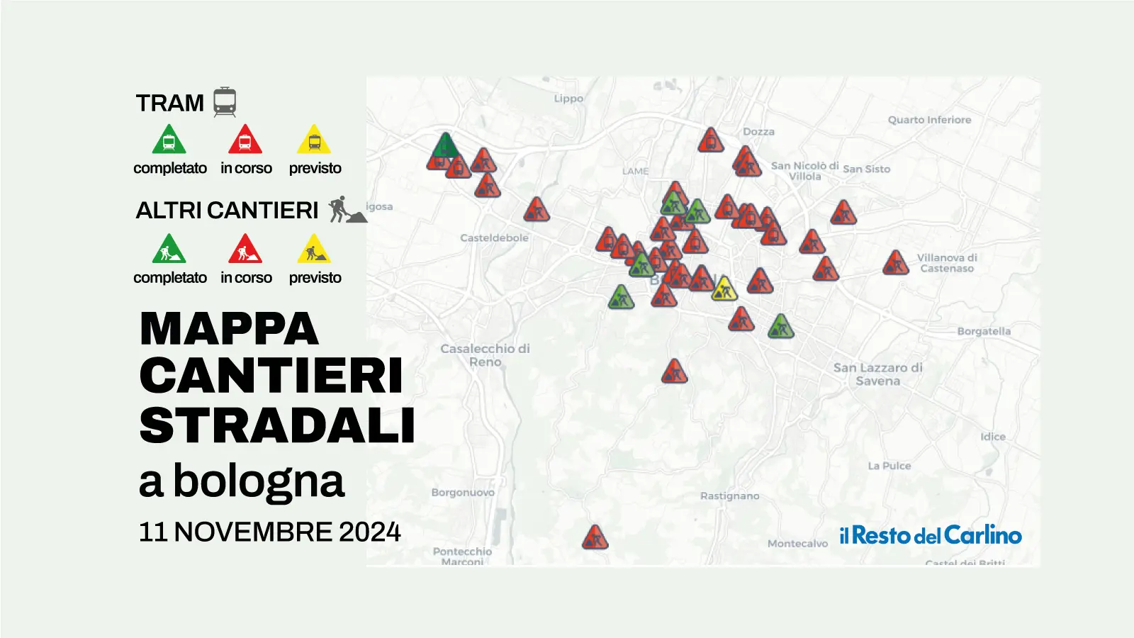 Cantieri a Bologna: strade chiuse e modifiche della viabilità da lunedì 18 novembre