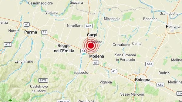 Scossa di terremoto alle 13,08 nei pressi di Carpi