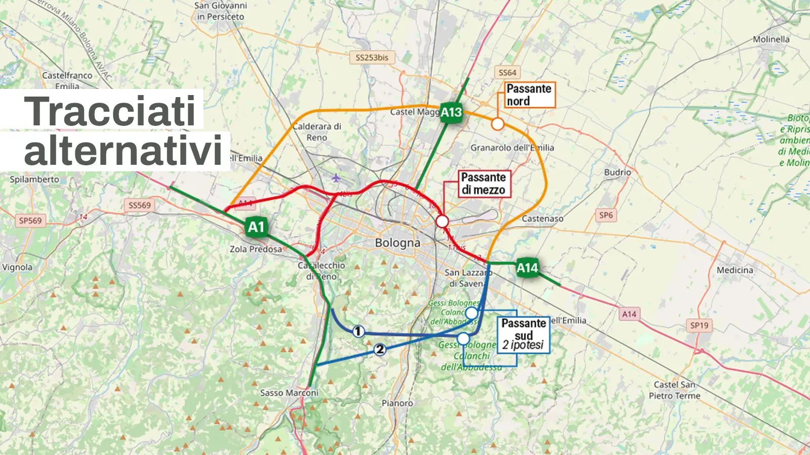 Passante di Bologna: Nord, Sud o di Mezzo? Mappa e percorsi a confronto