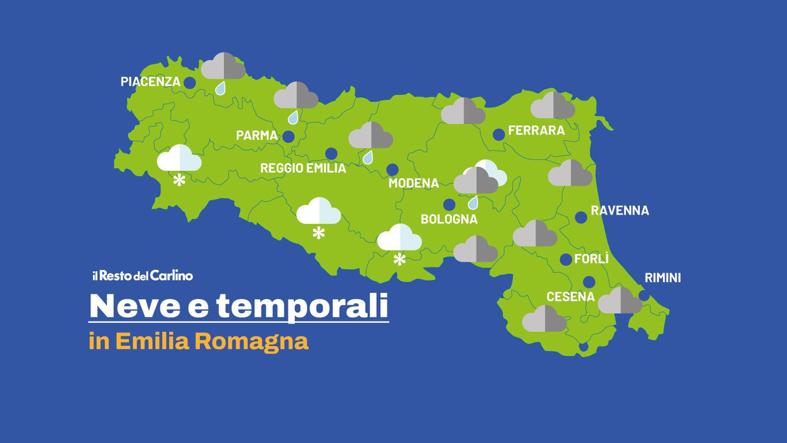 Neve e temporali in Emilia Romagna, quando cambia il tempo: le previsioni meteo