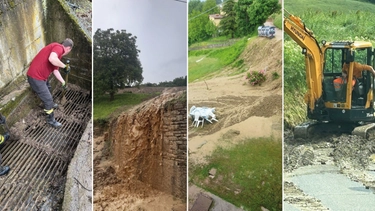 Nubifragio a Palagano (Modena): tracimano i fossi, colate di fango in paese. Allarme smottamenti