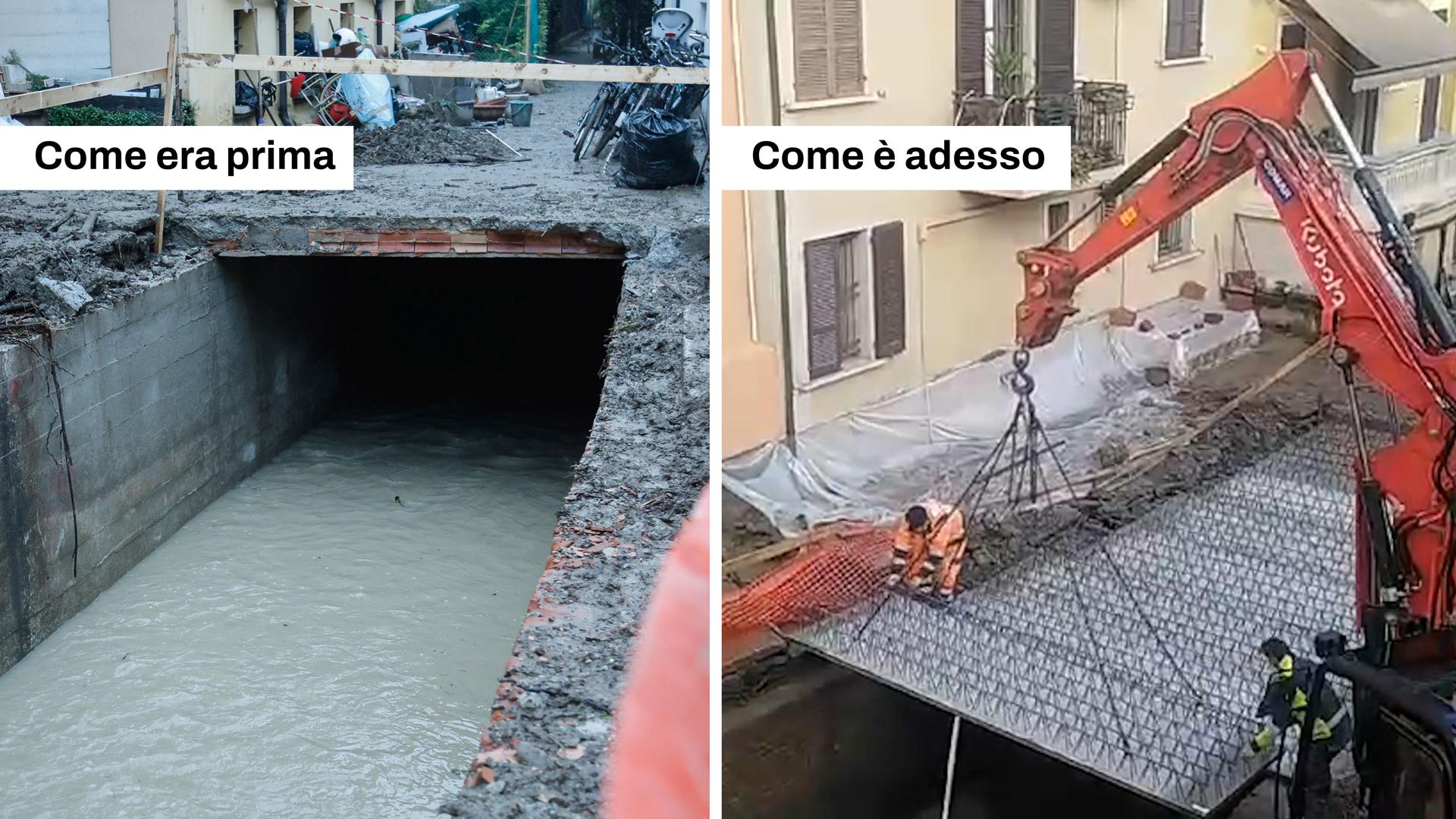 Alluvione a Bologna, coperto il Ravone in via Andrea Costa. Video