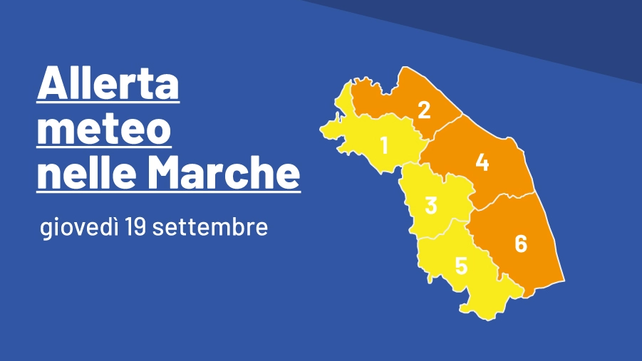 Allerta meteo arancione nelle Marche per il 19 settembre