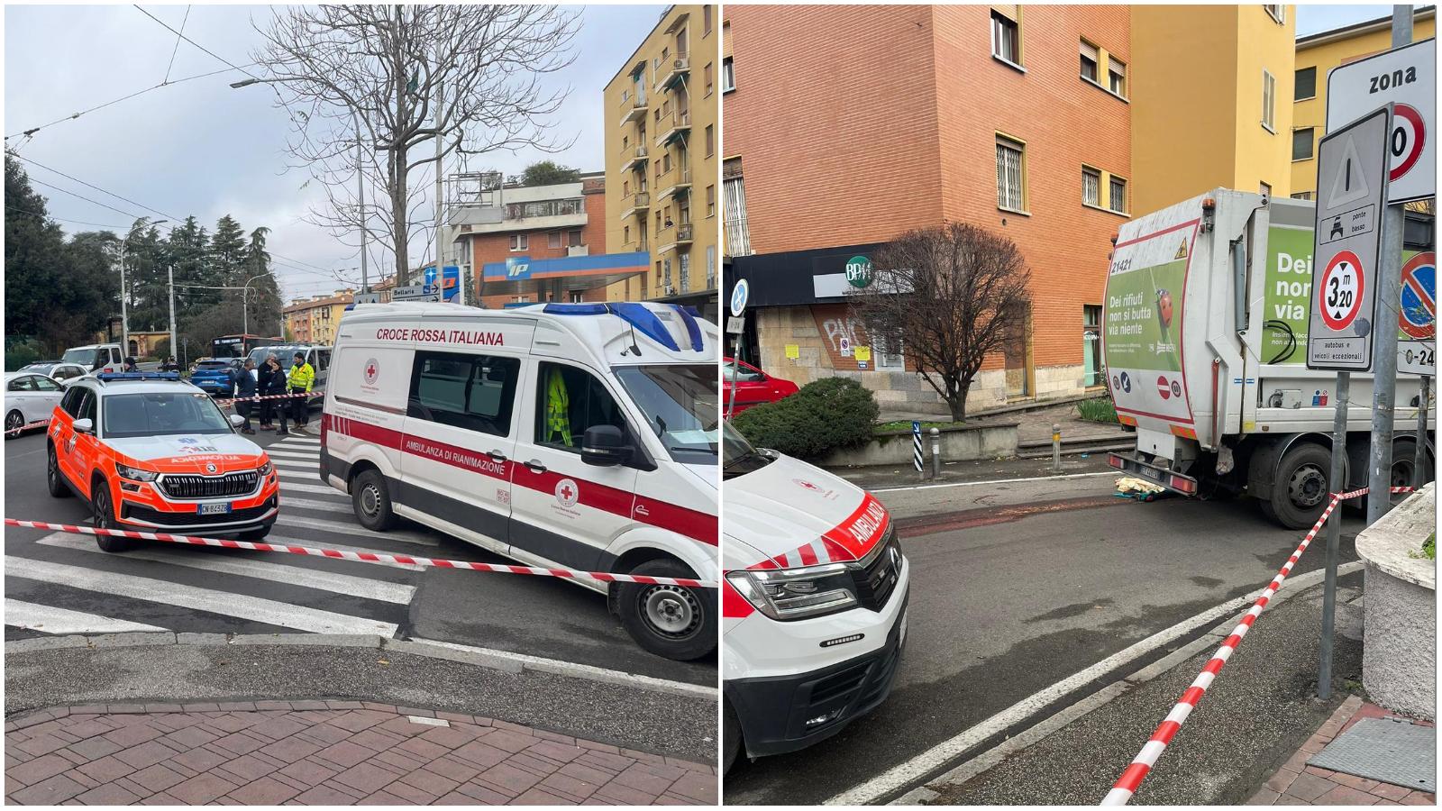 Incidente oggi a Bologna, giovane ciclista investito e ucciso dal camion dei rifiuti