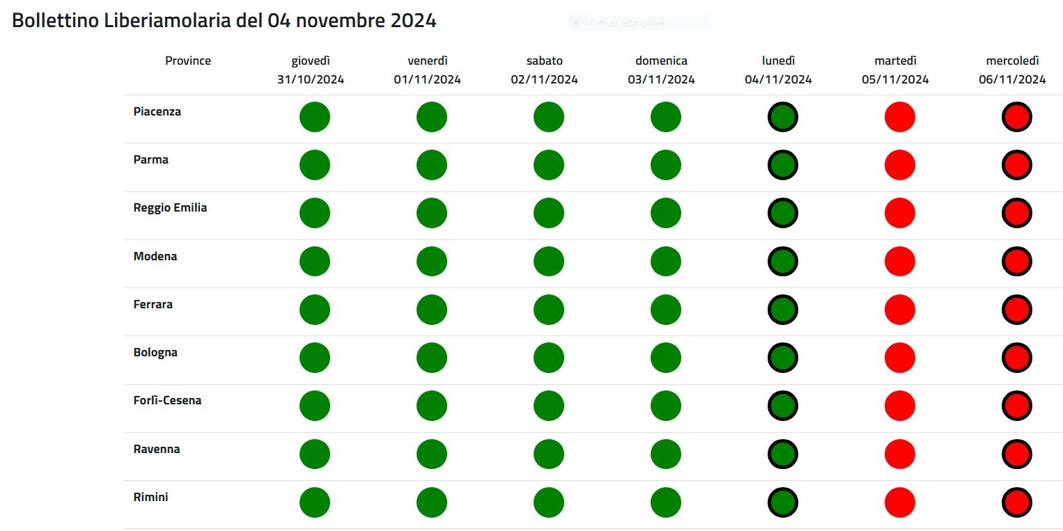 Le previsioni sulla qualità dell'aria di Arpa Emilia Romagna: bollino rosso per martedì 5 e mercoledì 6 novembre in tutte le province della regione