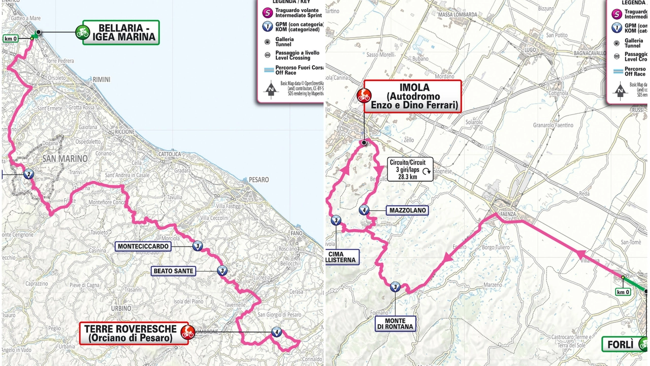 Giro d'Italia Women, le tappe in Emilia Romagna: le mappe