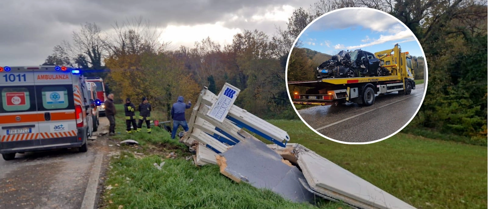 E’ accaduto poco prima delle 10 nel pesarese, tra Acqualagna e Urbania. Al volante c’era il ragazzo, un ventenne: entrambi estratti a fatica dalle lamiere dai vigili del fuoco e portati all’ospedale di Torrette di Ancona